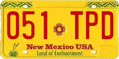 NM license plate 051TPD