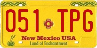 NM license plate 051TPG