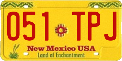 NM license plate 051TPJ