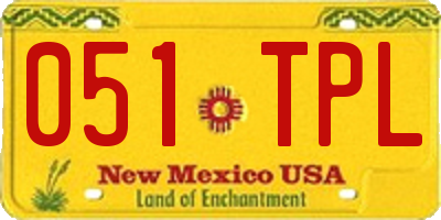 NM license plate 051TPL