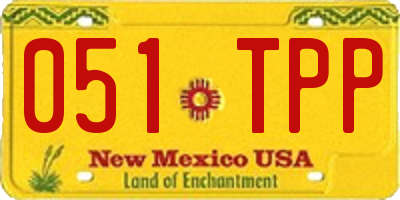 NM license plate 051TPP