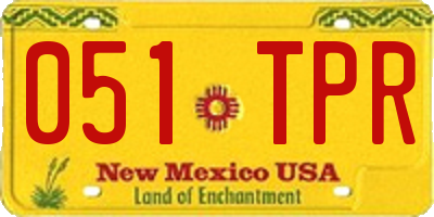 NM license plate 051TPR