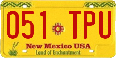 NM license plate 051TPU