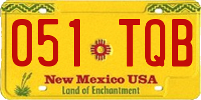 NM license plate 051TQB