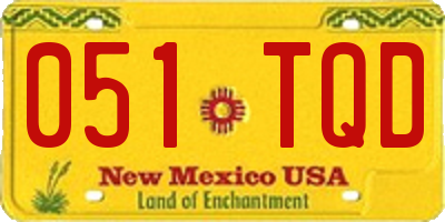 NM license plate 051TQD