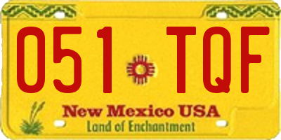 NM license plate 051TQF