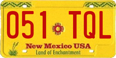 NM license plate 051TQL