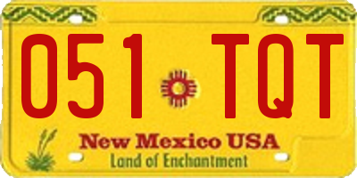 NM license plate 051TQT