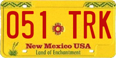 NM license plate 051TRK