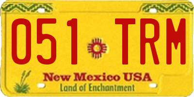 NM license plate 051TRM