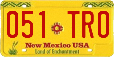 NM license plate 051TRO