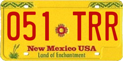 NM license plate 051TRR
