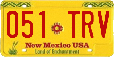 NM license plate 051TRV