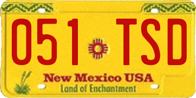 NM license plate 051TSD