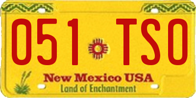 NM license plate 051TSO