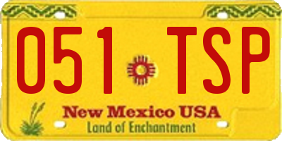 NM license plate 051TSP