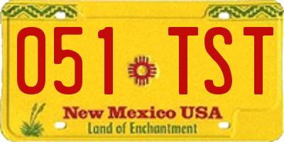 NM license plate 051TST