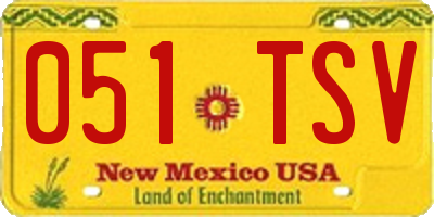 NM license plate 051TSV