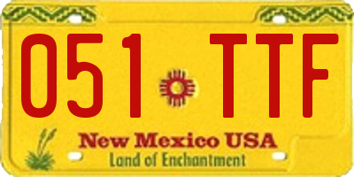 NM license plate 051TTF