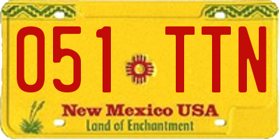 NM license plate 051TTN