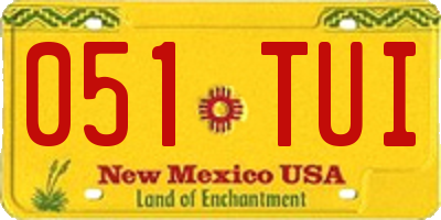 NM license plate 051TUI