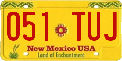 NM license plate 051TUJ