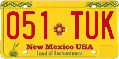 NM license plate 051TUK