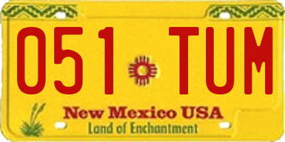 NM license plate 051TUM