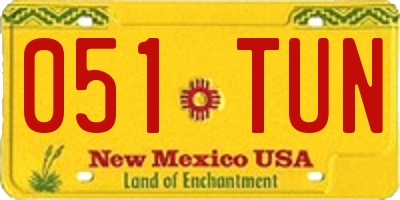 NM license plate 051TUN