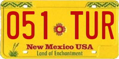 NM license plate 051TUR