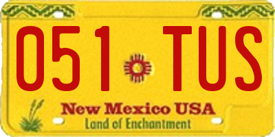 NM license plate 051TUS
