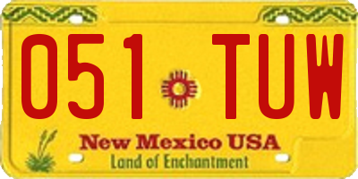 NM license plate 051TUW