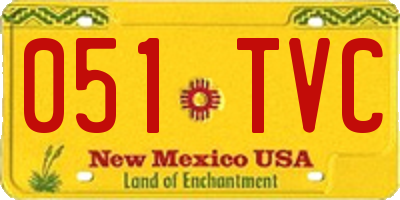NM license plate 051TVC