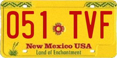 NM license plate 051TVF
