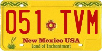 NM license plate 051TVM