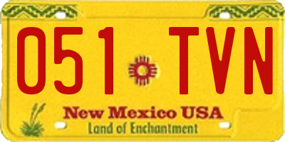 NM license plate 051TVN
