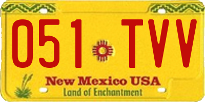 NM license plate 051TVV