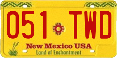 NM license plate 051TWD