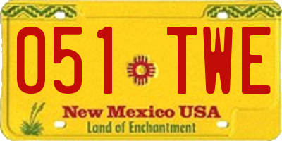 NM license plate 051TWE
