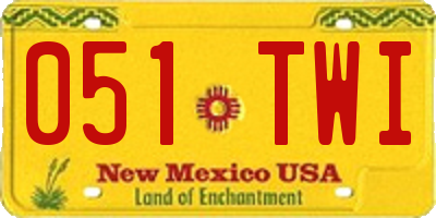 NM license plate 051TWI