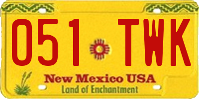 NM license plate 051TWK