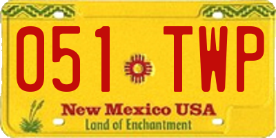 NM license plate 051TWP