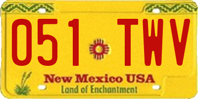 NM license plate 051TWV