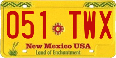 NM license plate 051TWX