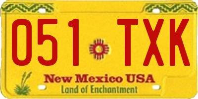 NM license plate 051TXK