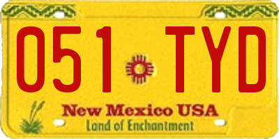 NM license plate 051TYD