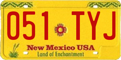 NM license plate 051TYJ