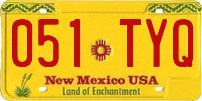 NM license plate 051TYQ