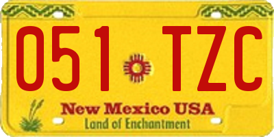 NM license plate 051TZC