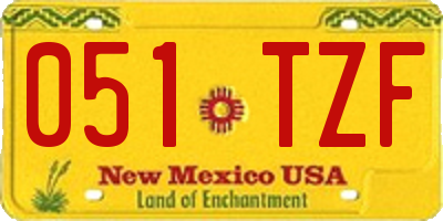 NM license plate 051TZF
